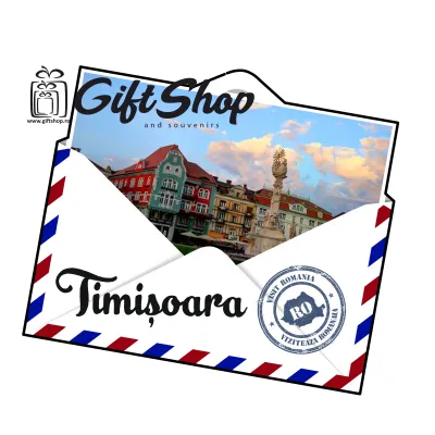 Timisoara romania, plic,  magnet frigider mgs101